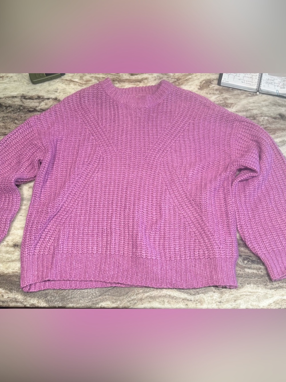 Cozy Purple Women's Knit Sweater - Classic Crewneck